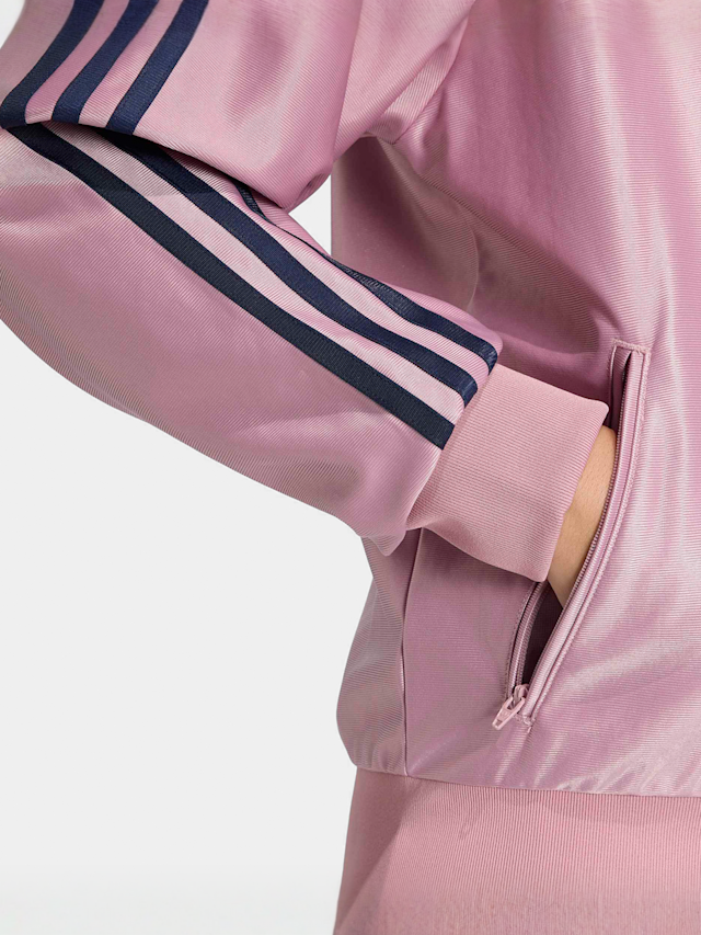adidas Originals, Metallic Firebird Loose Track Top, light pink, Image 4 of 5