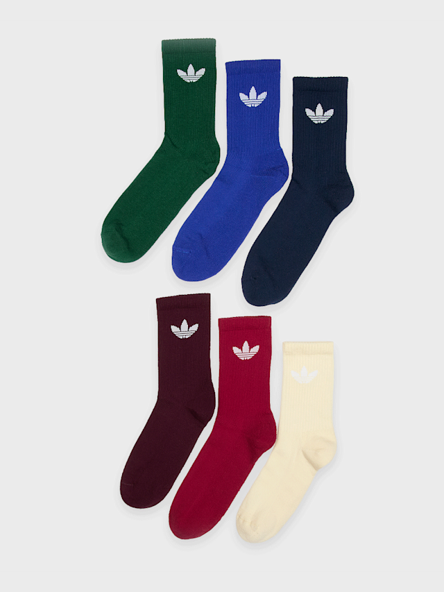 adidas Originals, 6 PACK - 3S CREW S  white, multi-colour, Image 1 of 2