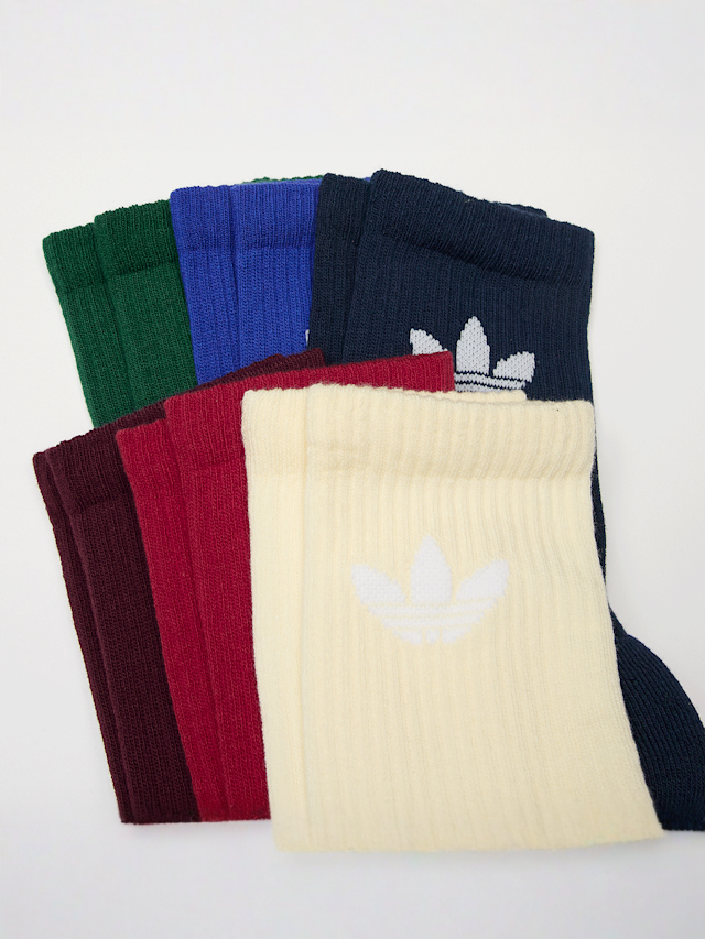adidas Originals, 6 PACK - 3S CREW S  white, multi-colour, Image 2 of 2