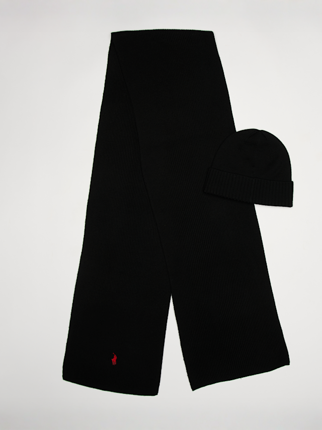 Polo Ralph Lauren, HATSCARFGBOX-COLD WEATHER-HAT POLO BLACK, black, Image 2 of 3