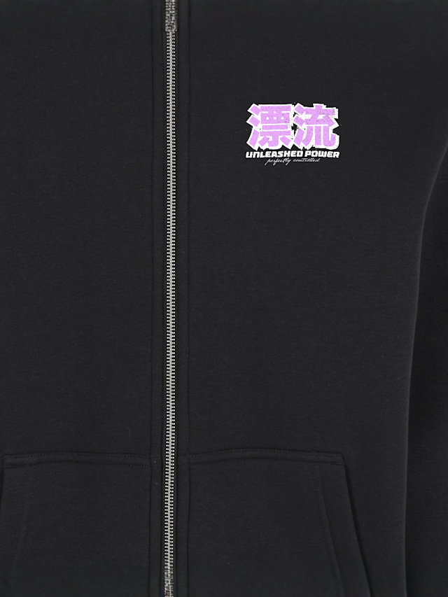 Mister Tee, Unleashed Power Fluffy Zip Hoody, black, Image 4 of 4