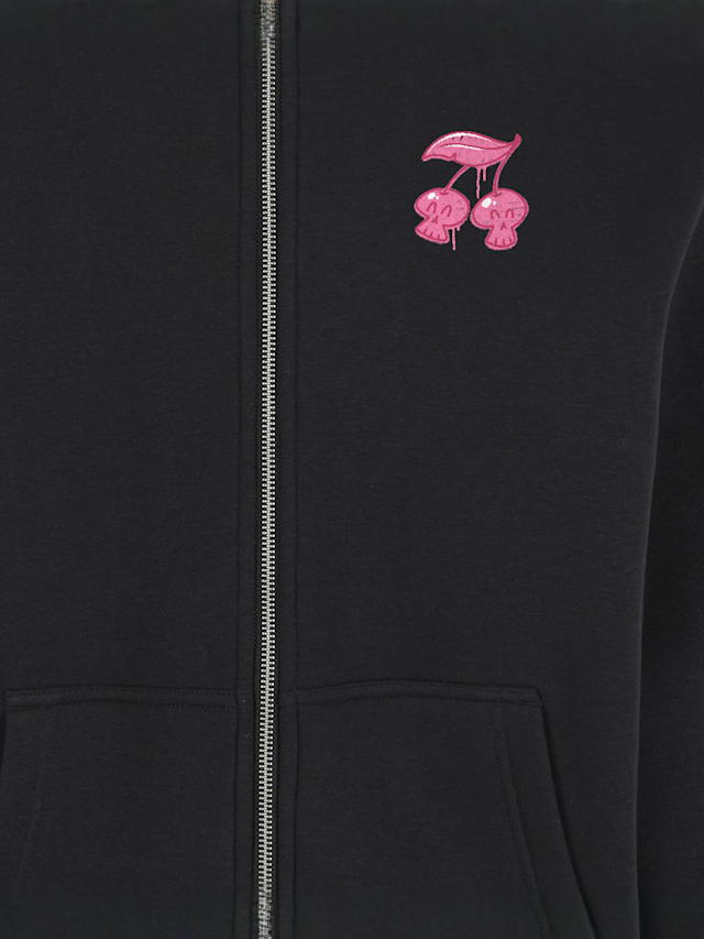 Mister Tee, Fresh to Death Cherries Fluffy Zip Hoody, black, Image 4 of 4