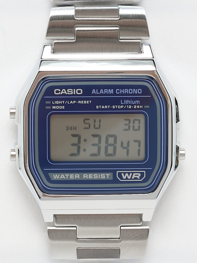 CASIO, A158WEA-2EF, blue, Image 1 of 2
