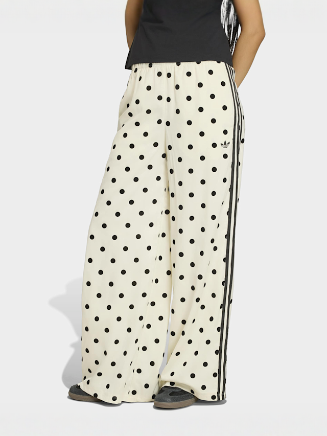 adidas Originals, Satin Polka Dots Wide Leg Pants, beige, Image 1 of 5
