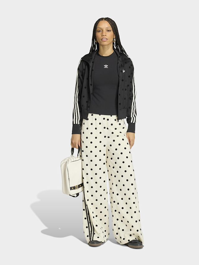 adidas Originals, Satin Polka Dots Wide Leg Pants, beige, Image 5 of 5
