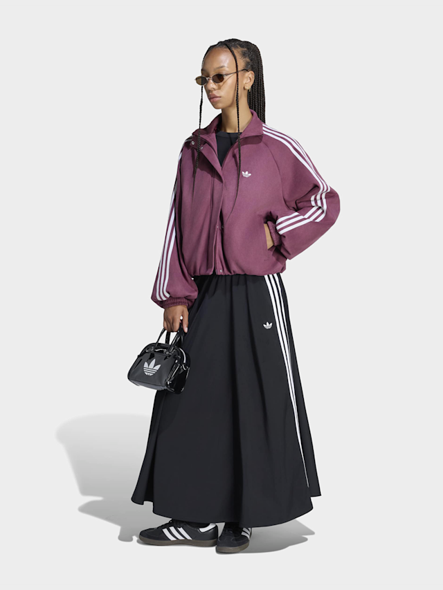 adidas Originals, Faux Suede Track Top, Red, Image 5 of 5