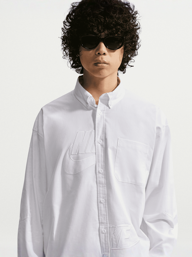 Nike, Club Rules Oxford Futura Longsleeve, white, Image 3 of 5