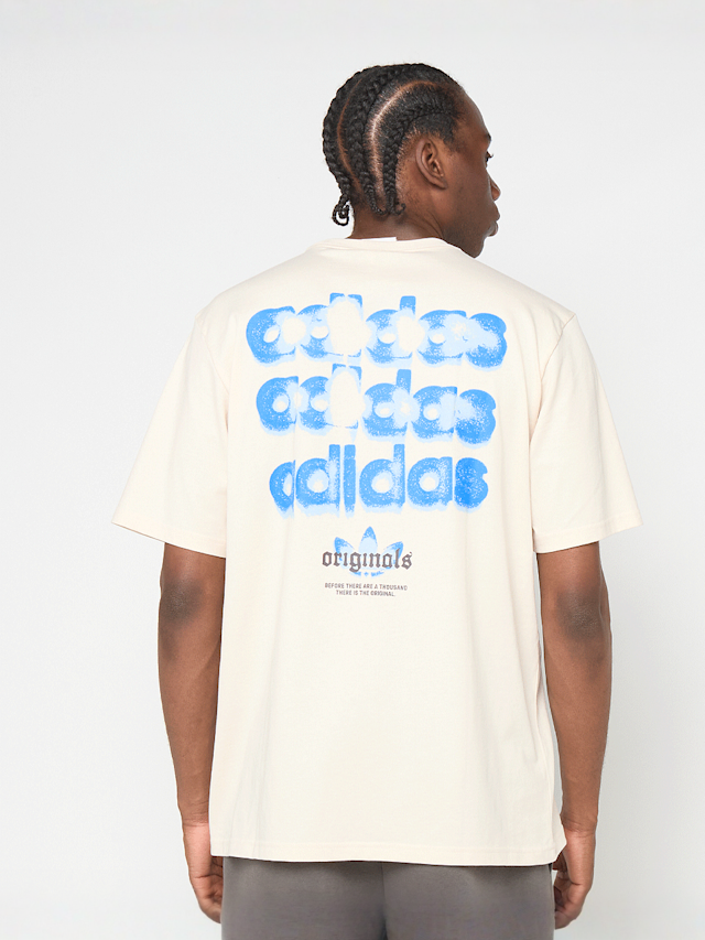 adidas Originals, Tri-Logo Graphic T-Shirt, beige, Image 1 of 4