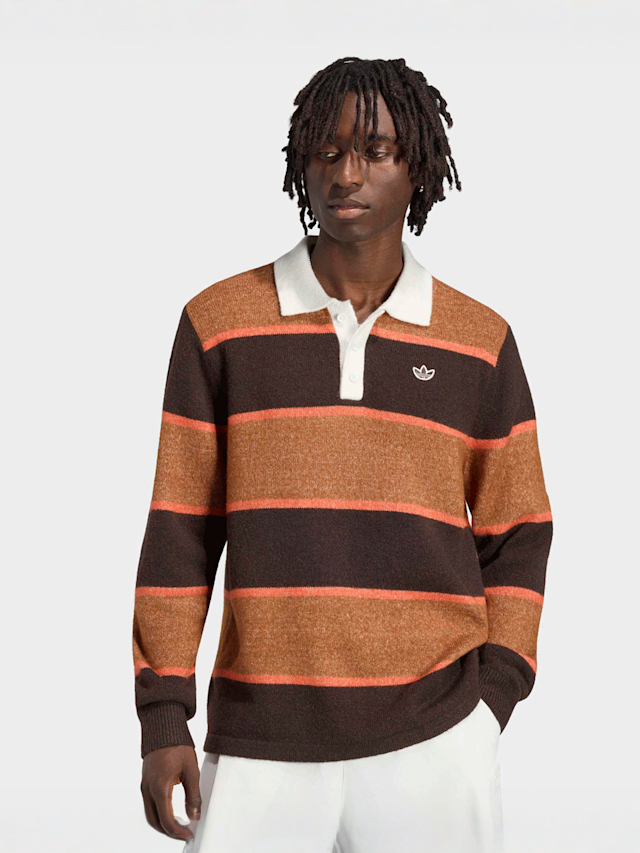 adidas Originals, Knitted Polo, brown, Image 1 of 5