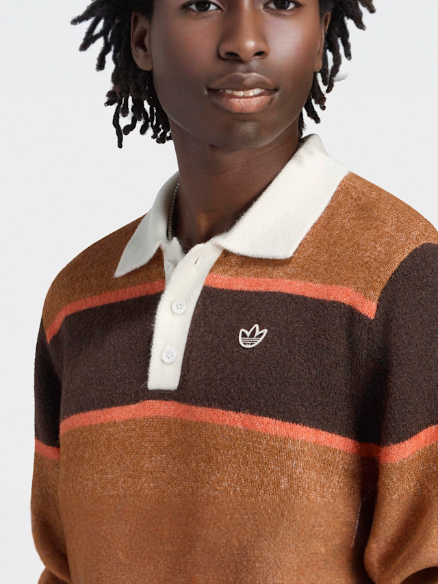 adidas Originals, Knitted Polo, brown, Image 3 of 5