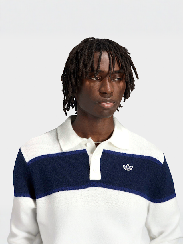 adidas Originals, Knitted Polo, blue, Image 3 of 5