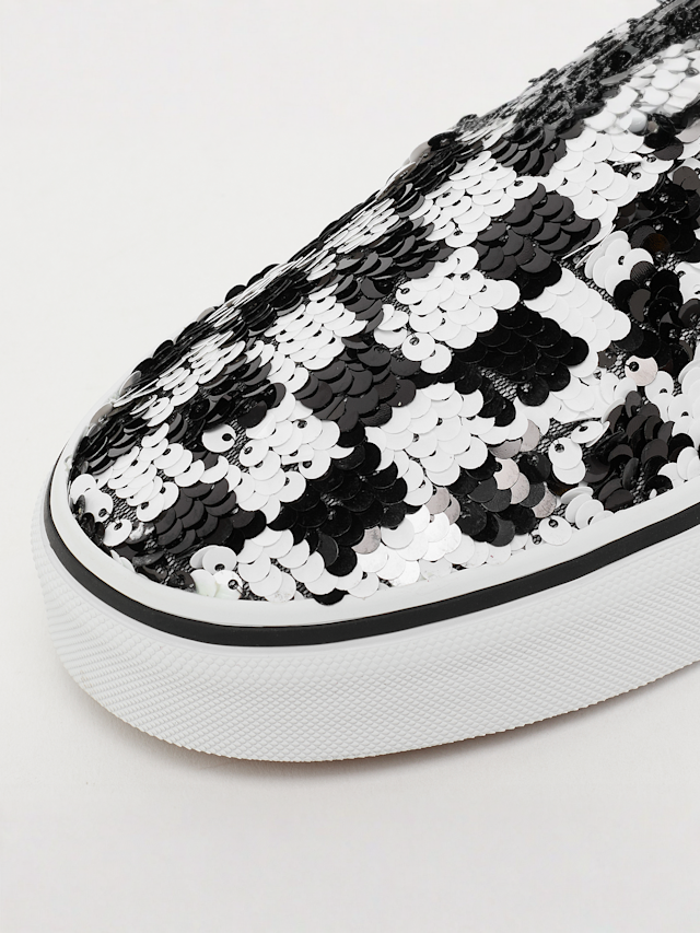 Vans, Classic Slip-On checkerboard, black, Image 6 of 7