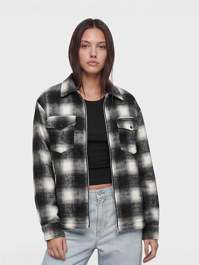 Another Cotton Lab, Another Zip Overshirt, black, Image 1 of 6