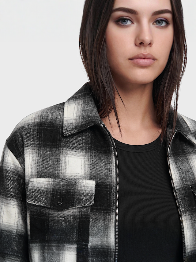 Another Cotton Lab, Another Zip Overshirt, black, Image 3 of 6