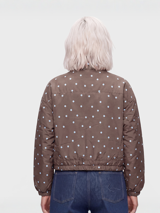 Decibel, Polka Dot Funnel Neck Jacket, brown, Image 2 of 4