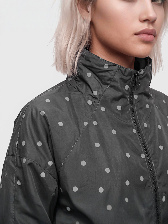 Decibel, Polka Dot Funnel Neck Jacket, black, Image 3 of 4