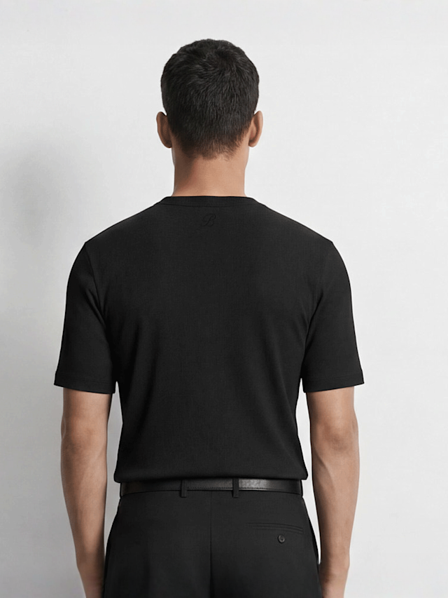 Burocs, Slim Rib T-Shirt, black, Image 2 of 3
