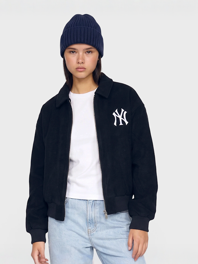 New Era, MLB Wool Oversized Bomber Jacket, blue, Image 1 of 4