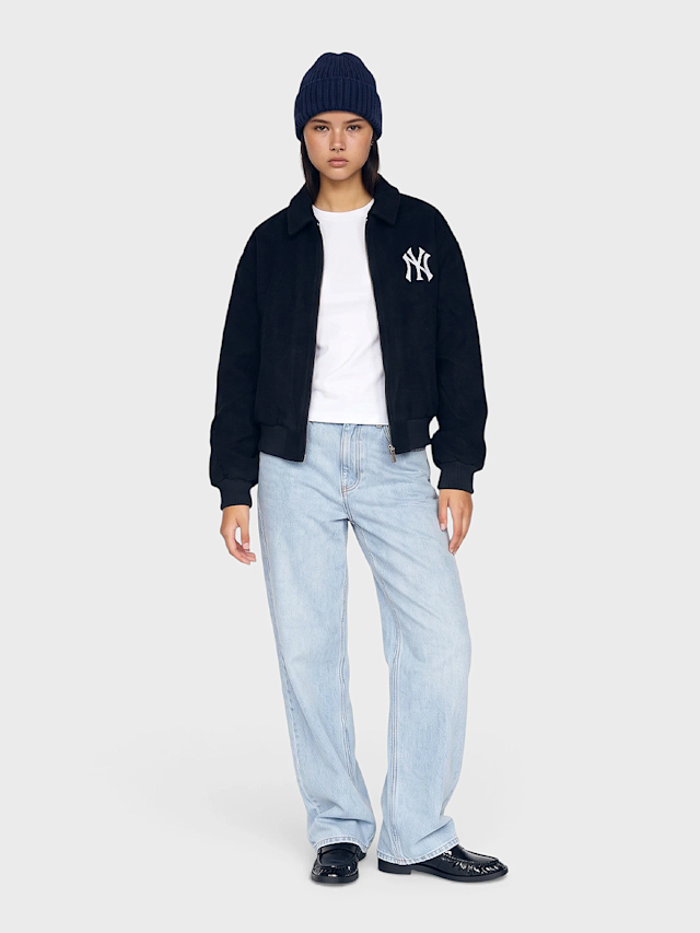 New Era, MLB Wool Oversized Bomber Jacket, blue, Image 4 of 4