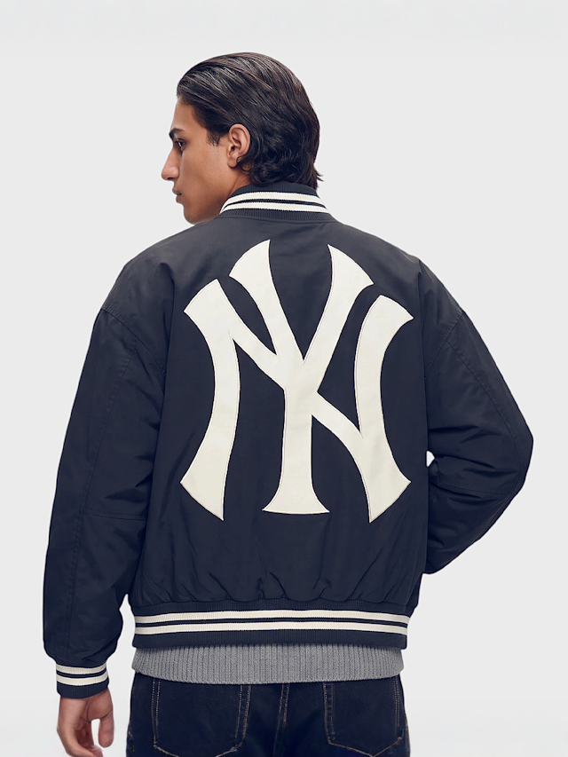 New Era, MLB Wordmark Varsity Jacket, blue, Image 2 of 4