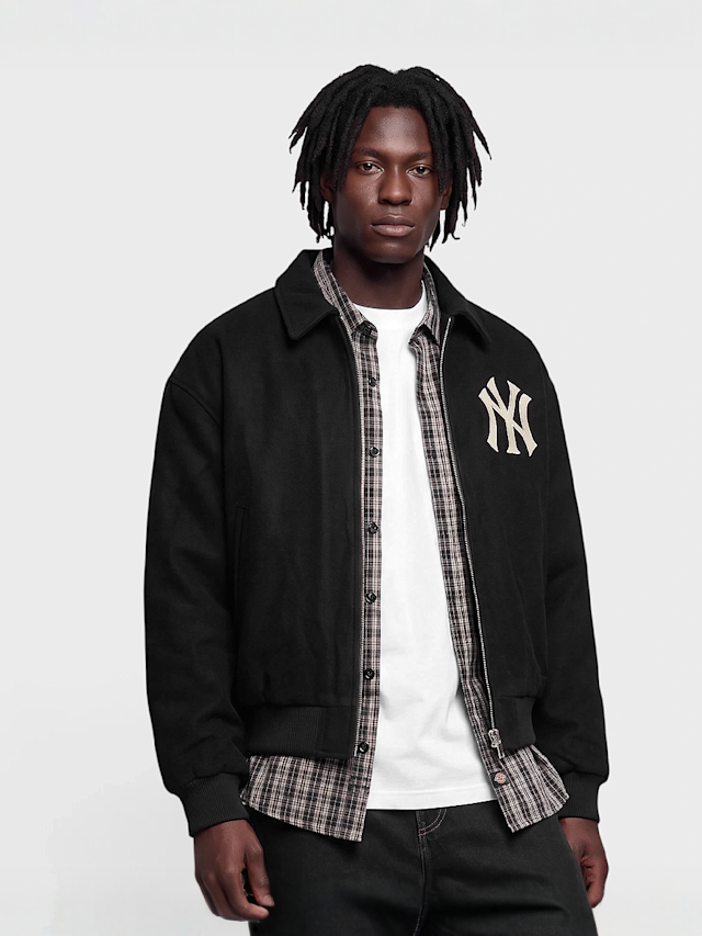 New Era, MLB Logo Varsity Jacket, black, Image 1 of 4