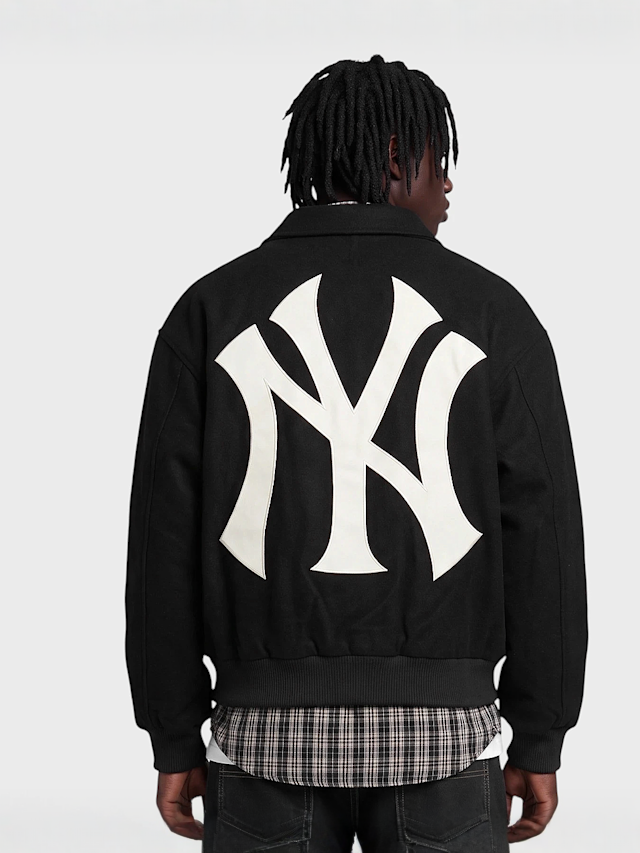 New Era, MLB Logo Varsity Jacket, black, Image 2 of 4