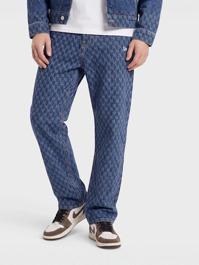 New Era, MLB Logo All-Over-Print Denim Pant, Undefined Color, Image 1 of 4