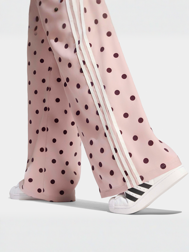 adidas Originals, Satin Polka Dots Wide Leg Pants, beige, Image 4 of 5