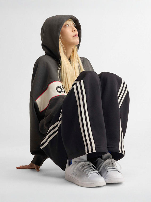 adidas Originals, adiSignature 3 Stripes Open Hem Sweatpants, black, Image 4 of 4