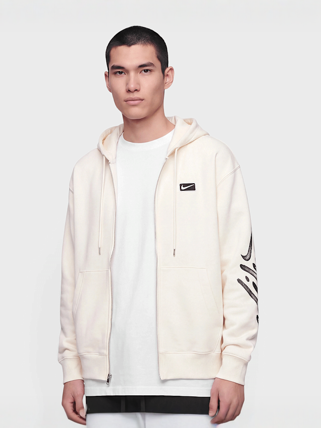 Nike, Sportswear SF Graphic Full Zip Hoodie, white, Image 1 of 4