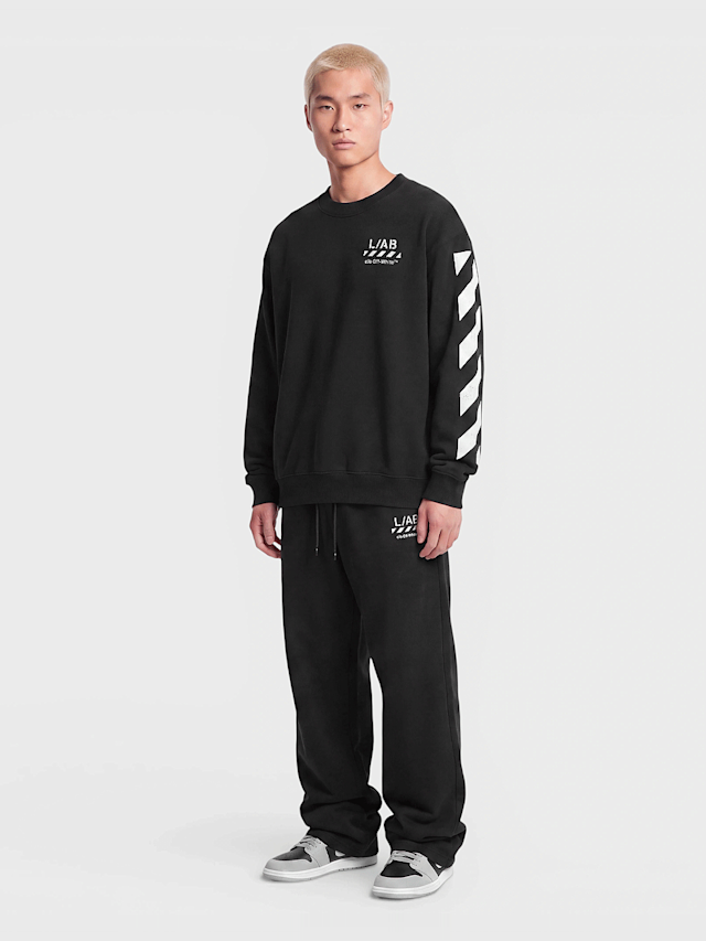 Off-White, Diagonal Crew Neck Sweatshirt, black, Image 4 of 4