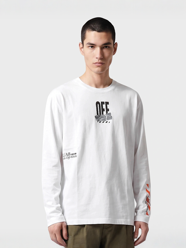 Off-White, Off Active Duct Tape Long Sleeve Tee, white, Image 2 of 6