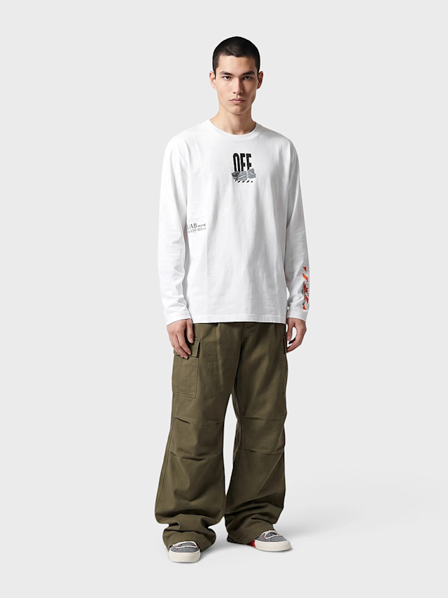 Off-White, Off Active Duct Tape Long Sleeve Tee, white, Image 6 of 6
