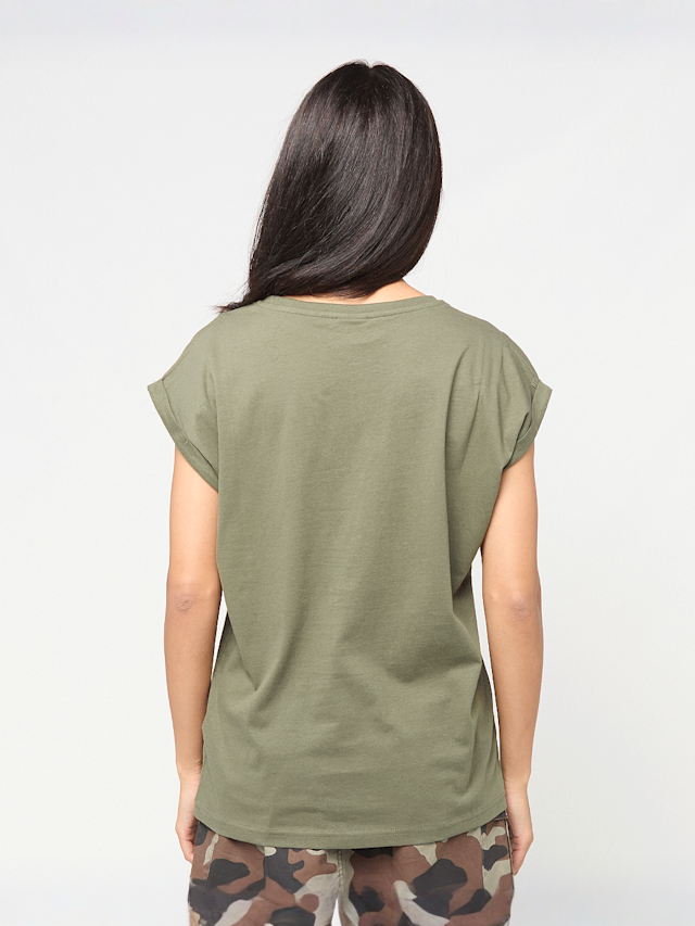 Urban Classics, Ladies Extended Shoulder Tee, green, Image 2 of 3