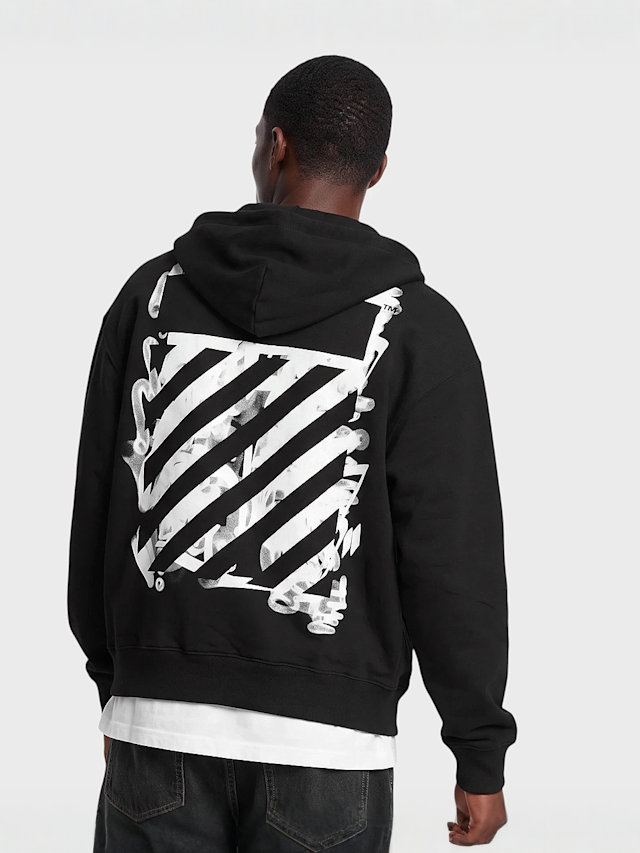 Off-White, Graffit Full Zip Hoodie, black, Image 1 of 6