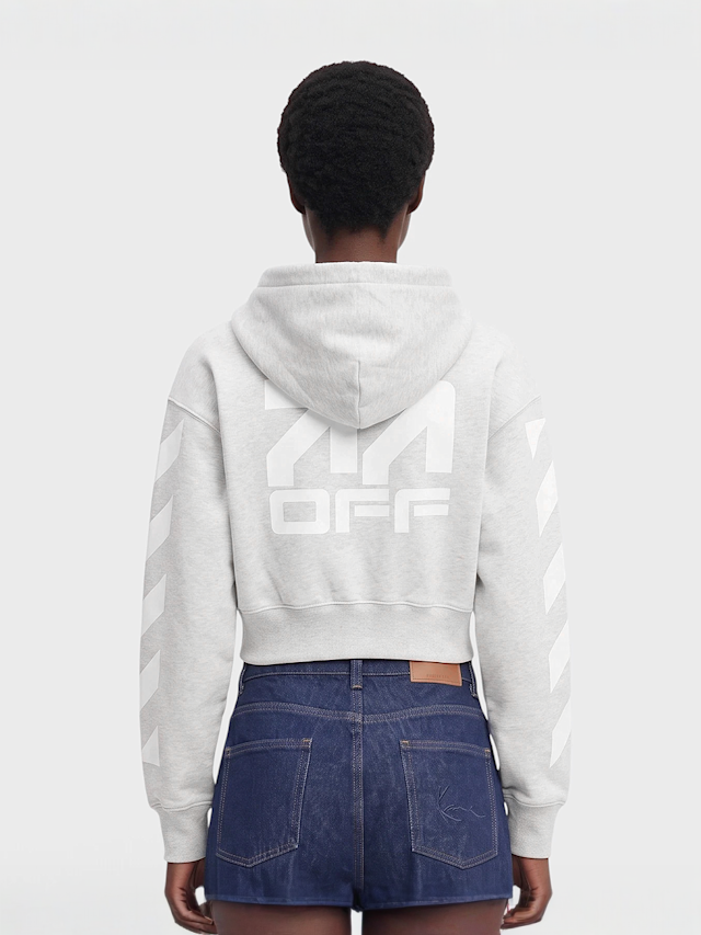 Off-White, Crop Hoodie, grey, Image 2 of 5