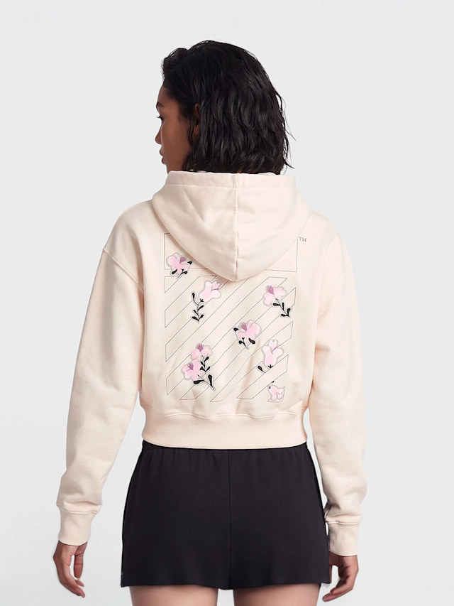 Off-White, Crop Hoodie, beige, Image 1 of 6