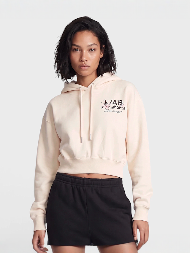 Off-White, crop hoodie pristine, grey, Image 2 of 6