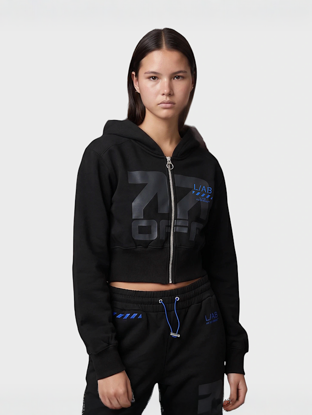 Off-White, Crop Boxy Jacket, black, Image 1 of 5