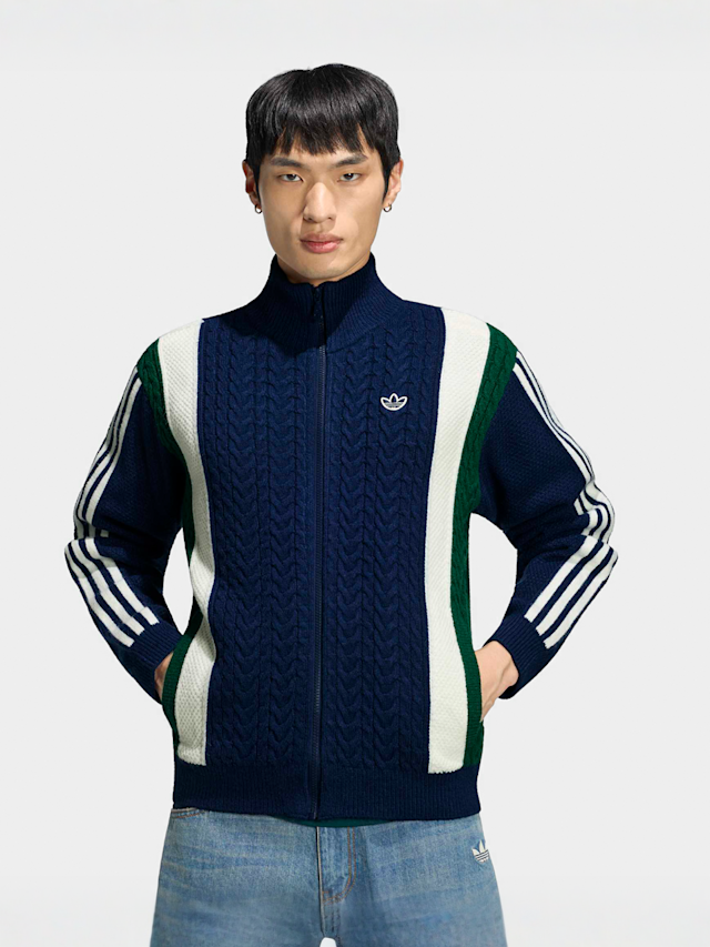 adidas Originals, Knitted Tracktop, blue, Image 1 of 5