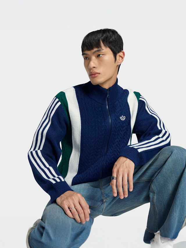 adidas Originals, Knitted Tracktop, blue, Image 3 of 5