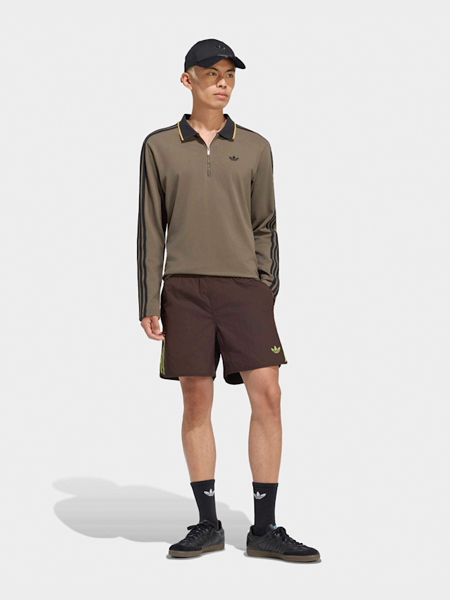 adidas Originals, 3-Stripes Longsleeve Polo, brown, Image 5 of 5