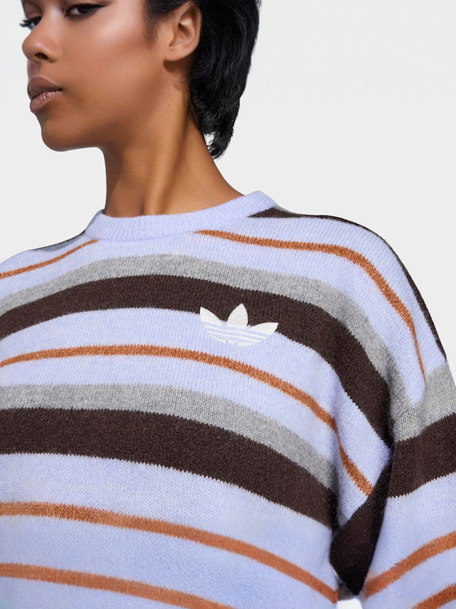 adidas Originals, Knit Stripes Essential Crew, multi-colour, Image 3 of 4