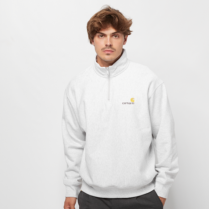 Carhartt WIP Half Zip American Script gris 333 1