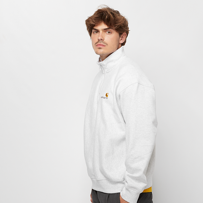 Carhartt WIP Half Zip American Script gris 333 2