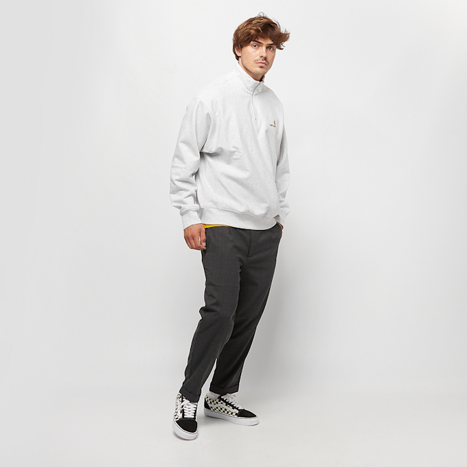 Carhartt WIP Half Zip American Script gris 333 4