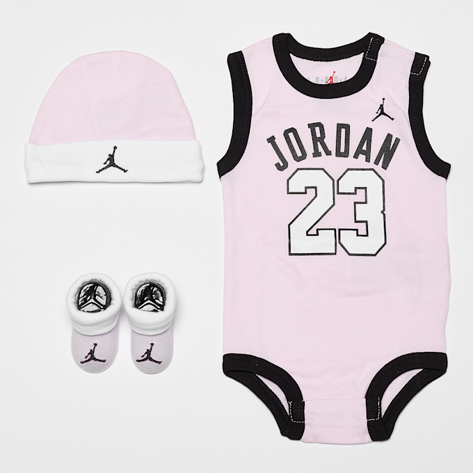 Jordan Jordan 23 Jersey Hat/Bodysuit/ Bootie Set 3PC rosa 415 1