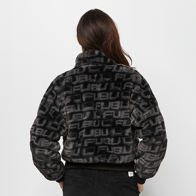 FUBU Corporate Aop Fake Fur Jacket black/anthrazit schwarz 41164 2
