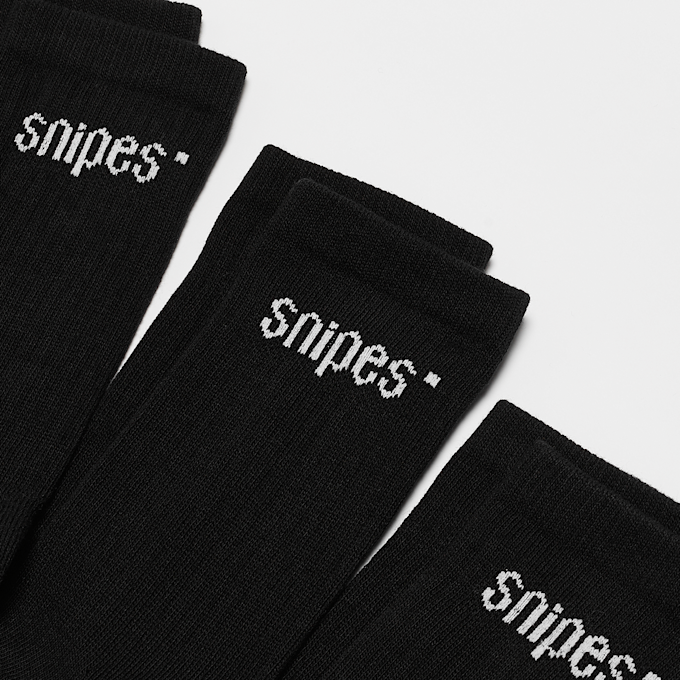 SNIPES 3 PACK - Small Logo Essential Crew Socks zwart 2072 2