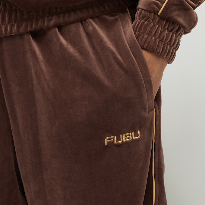 FUBU FUBU Corporate Velours Track Pants brown/sand azul 44321 5